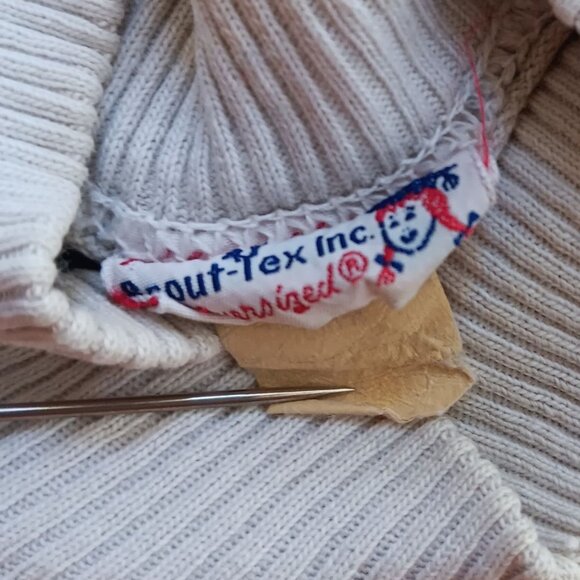 Girls 8 Vintage 1950's Scout-Tex Striped Turtleneck Gym Top All Cotton Distress - Picture 3 of 11